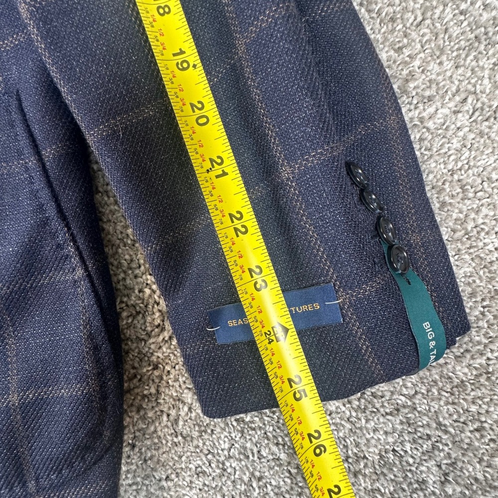 Stafford Blazer Mens 52R Navy Windowpane Wool Seasonal Sport coat Business NWT - Picture 10 of 12